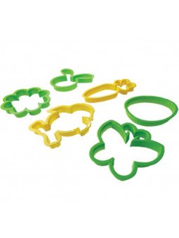 Cortadores Galleta Pascua: Conejo, Zanahoria, Huevo, Flor, Mariposa Y Pollito 6 Pzs