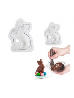 Moldes Para Chocolate Conejos 3D: 14 y 7 cm Plástico Rígido