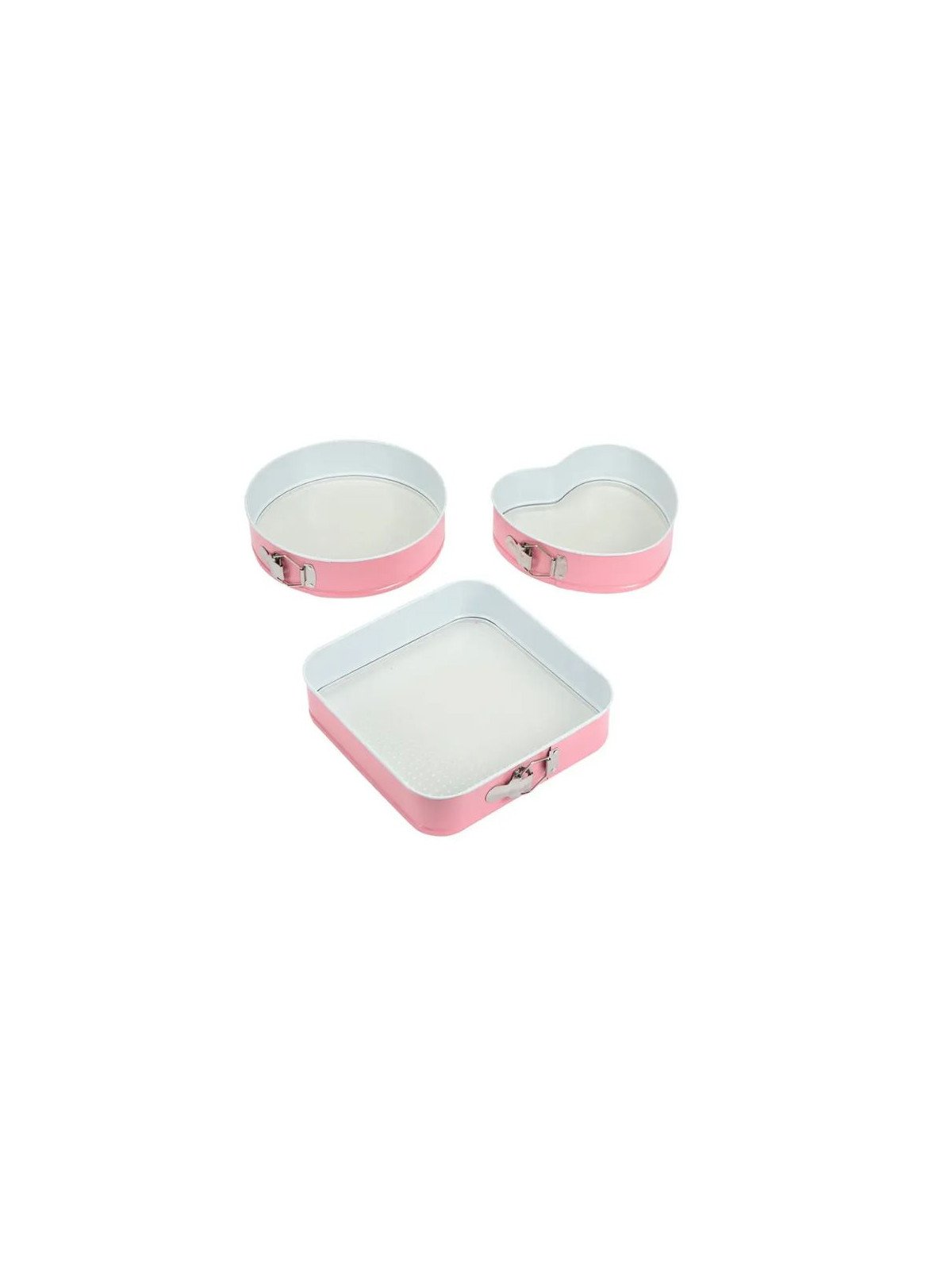 Moldes Para Pastel: Cuadrado, Redondo, Corazón Color Rosa 24, 26 y 28cm