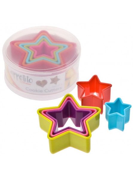 Cortadores Galleta Estrella 5 Pzs Plástico Con Estuche