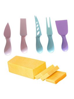 Mini Cuchillos Para Queso Colores 5 Pzs Acero