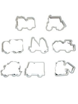 Cortador De Galleta Camiones De Construcción: Volteo, Excavadora 8 Pzs