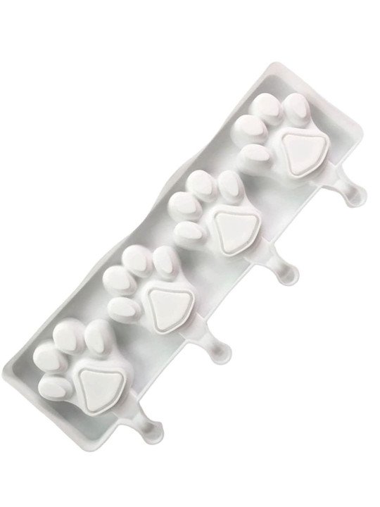 Molde Silicón Paleta Huella De Perro Con Palitos 4 Cavidades Molde Silicón Paleta Huella De Perro Con Palitos 4 Cavidades