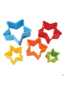 Cortadores De Galleta Estrellas Plástico Jgo 5 Pzs