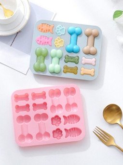 Molde De Silicón Perrito: Huesos, Huella, Pescados Para Chocolate o Gomitas 17x14cm