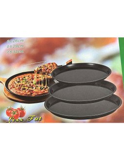 Charolas Para Pizza Antiadherente 3 Pzs Ø 26, 29 y 32 cm