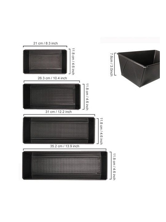 Moldes Para Pan De Caja Antiadherentes Jgo 4 Pzs Moldes Para Pan De Caja Antiadherentes Jgo 4 Pzs