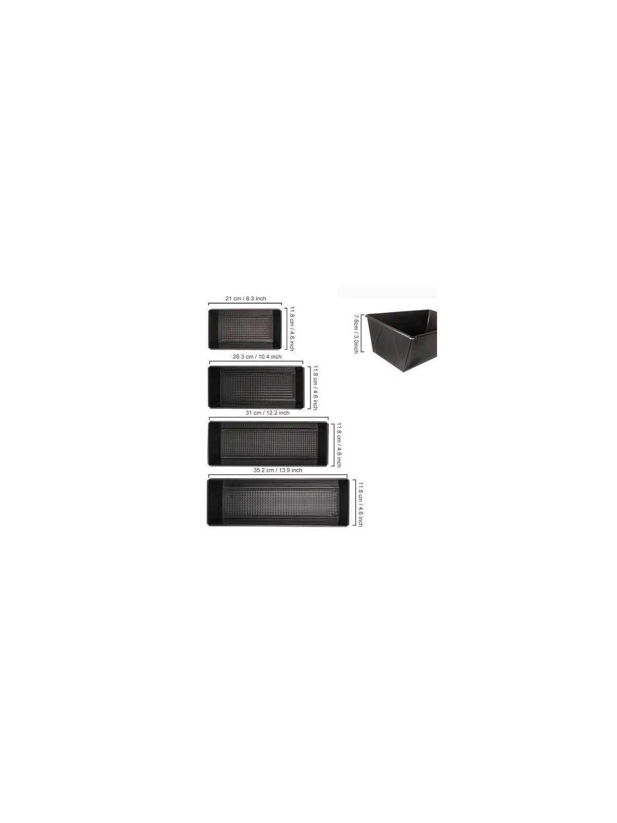 Moldes Para Pan De Caja Antiadherentes Jgo 4 Pzs