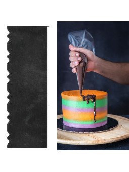 Peine Para Glaseado Decoración De Pastel Liso/Olas Chicas y Grandes Alto 22 cm Acero Inoxidable5