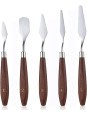Mini Espátulas De Acero Con Mango de Madera 5 pzs Mini Espátulas De Acero Con Mango de Madera 5 pzs