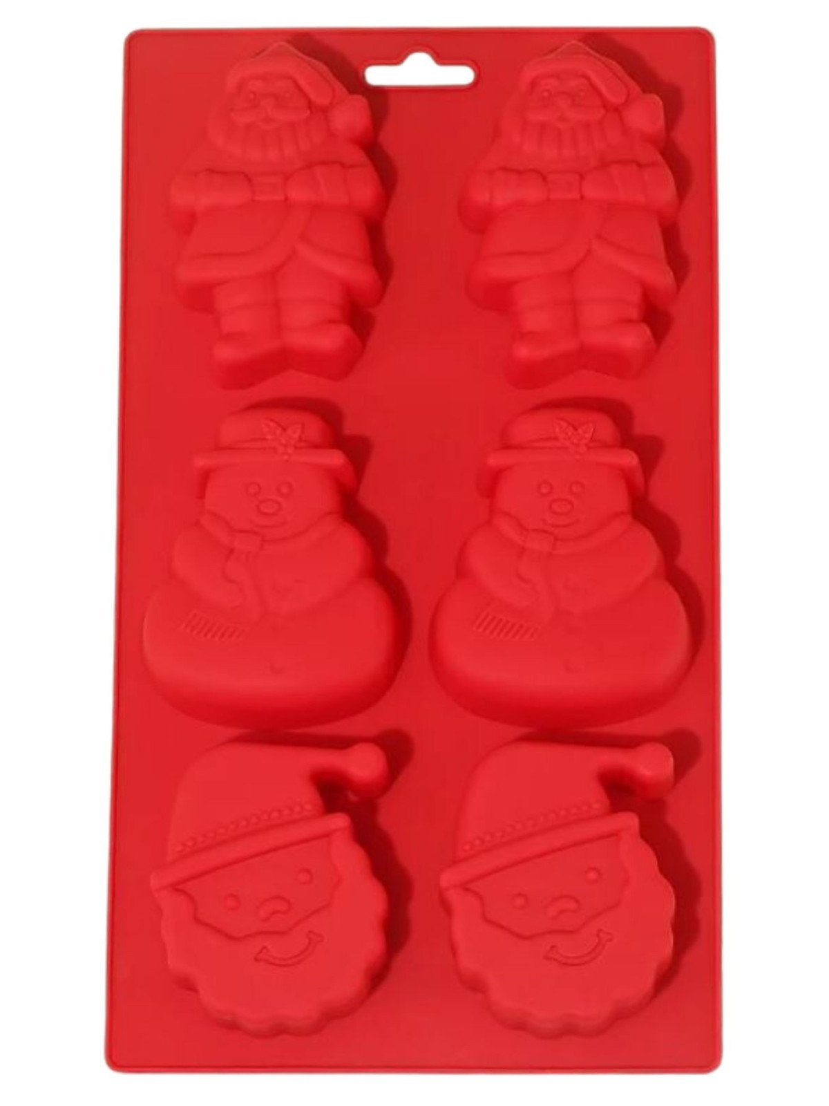 Molde De Silicón Navideño Pastelitos: Santa Claus y Muñeco de Nieve 6 Cavidades