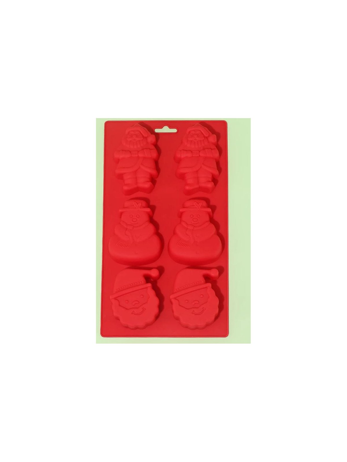 Molde De Silicón Navideño Pastelitos: Santa Claus y Muñeco de Nieve 6 Cavidades