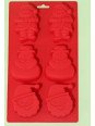 Molde De Silicón Navideño Pastelitos: Santa Claus y Muñeco de Nieve 6 Cavidades Molde De Silicón Navideño Pastelitos: Santa Claus y Muñeco de Nieve 6 Cavidades
