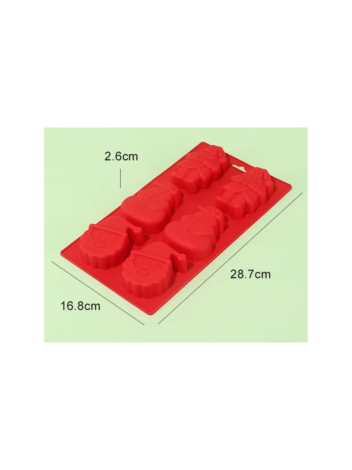 Molde De Silicón Navideño Pastelitos: Santa Claus y Muñeco de Nieve 6 Cavidades