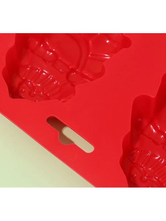 Molde De Silicón Navideño Pastelitos: Santa Claus y Muñeco de Nieve 6 Cavidades Molde De Silicón Navideño Pastelitos: Santa Claus y Muñeco de Nieve 6 Cavidades