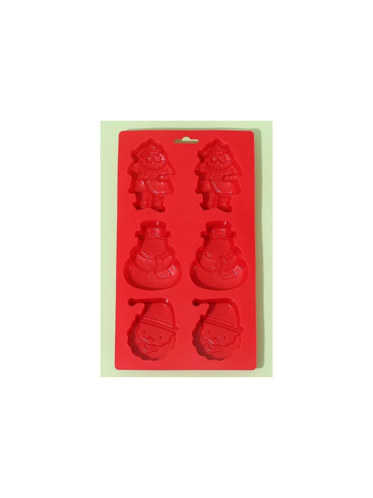 Molde De Silicón Navideño Pastelitos: Santa Claus y Muñeco de Nieve 6 Cavidades