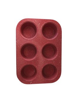 Molde Para Muffin Cupcake Antiadherente 6 Cav Tamaño Standard Apariencia Peltre