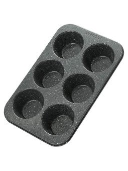 Molde Para Muffin Cupcake Antiadherente 6 Cav Tamaño Standard Apariencia Peltre