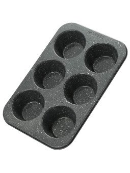 Molde Para Muffin Cupcake Antiadherente 6 Cav Tamaño Standard Apariencia Peltre
