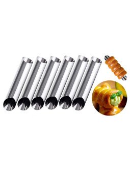 Molde Para Cannolis, Canutillo, Croissant Jgo 6 Pzs Acero Inoxidable Largo 12.5 cm