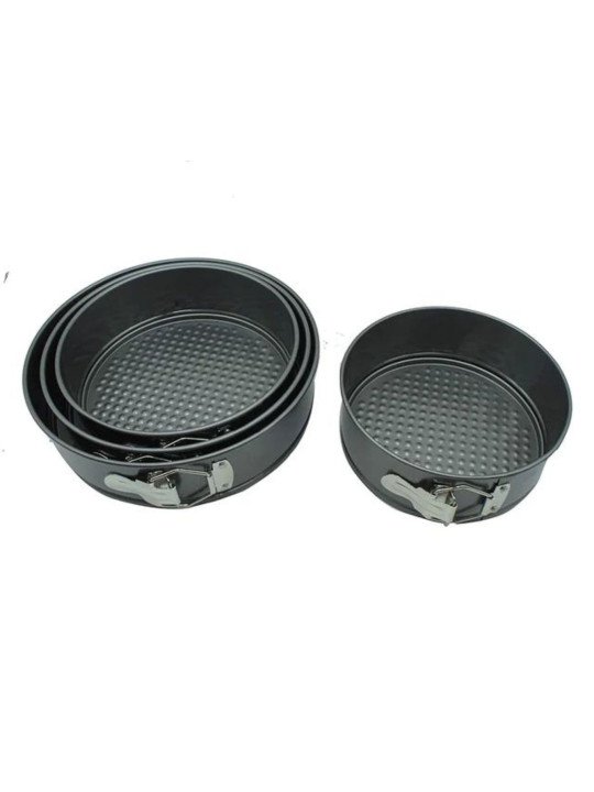 Moldes Para Pastel Redondos Desmontables Antiadherentes 4 Pzs Ø18, 20, 22 y 24 cm Altura: 6.5cm Moldes Para Pastel Redondos Desmontables Antiadherentes 4 Pzs Ø18, 20, 22 y 24 cm Altura: 6.5cm