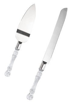 Pala y Cuchillo Para Pastel De Bodas Apariencia de Cristal