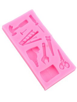 Molde De Silicón Fondant Herramientas Trabajo Carpintero 11x5cm