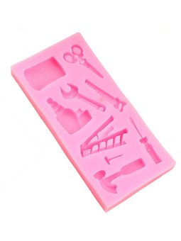 Molde De Silicón Fondant Herramientas Trabajo Carpintero 11x5cm