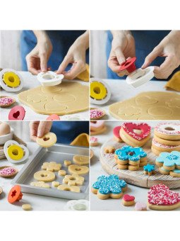 Cortadores De Galleta San Valentín Con Saca Centro: Corazón, Flor y Redondo
