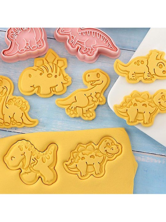 Cortadores y Prensa Para Galletas Dinosaurios: Plesosaurio, T-Rex, Brontosaurio, Triceratops, Velociraptor 16 Pzs Cortadores y Prensa Para Galletas Dinosaurios: Plesosaurio, T-Rex, Brontosaurio, Triceratops, Velociraptor 16 Pzs