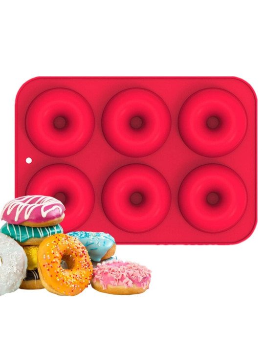 Molde De Silicón Para Mini Donas Ø 7cm 6 Cavidades