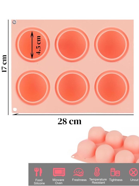 Molde De Silicón Bomba Esfera 3D 6 Cavidades Ø6cm