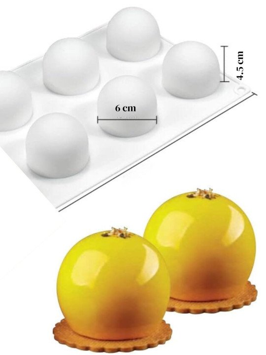 Molde De Silicón Bomba Esfera 3D 6 Cavidades Ø6cm