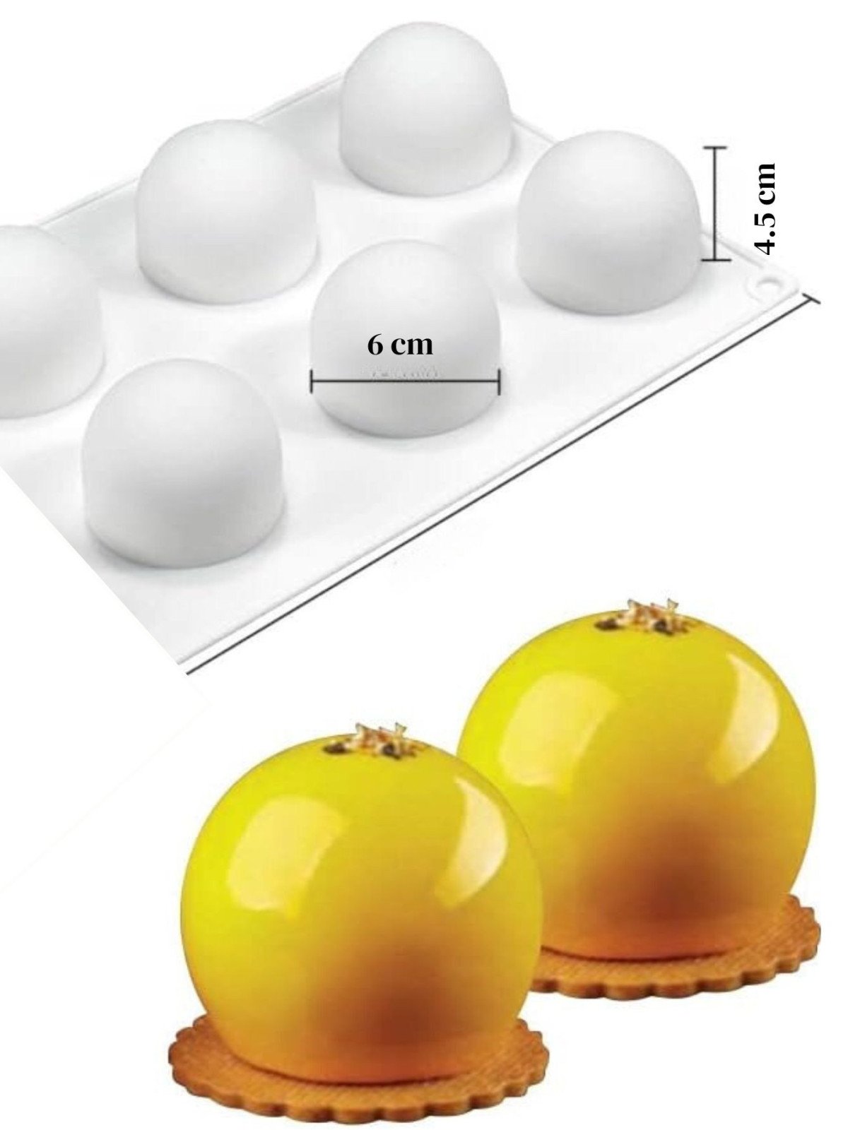 Molde De Silicón Bomba Esfera 3D 6 Cavidades Ø6cm