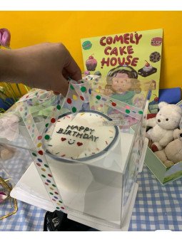 Caja Transportadora Para Pastel De Acetato Con Base Cuadrada