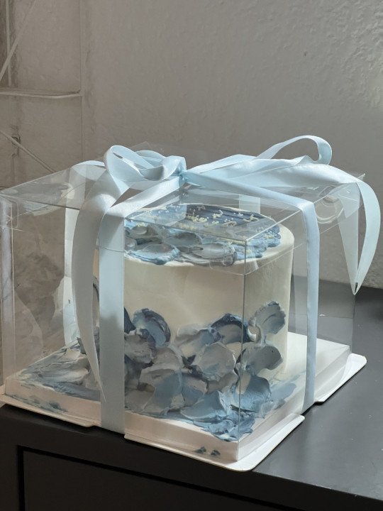 Caja Transportadora Para Pastel De Acetato Con Base Cuadrada