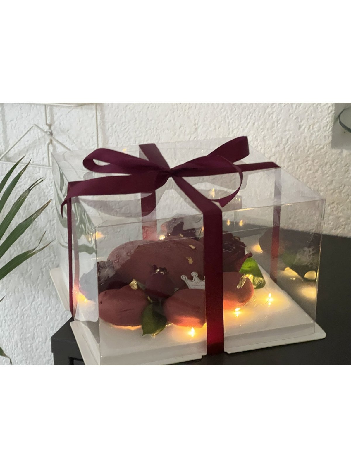 Caja Transportadora Para Pastel De Acetato Con Base Cuadrada