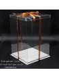 Caja Alta Transportadora Para Pastel De Acetato Con Base Cuadrada
