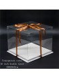 Caja Alta Transportadora Para Pastel De Acetato Con Base Cuadrada