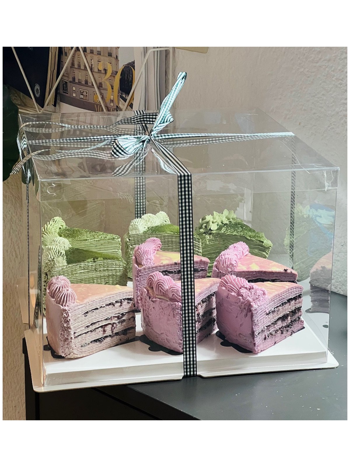 Caja Alta Transportadora Para Pastel De Acetato Con Base Cuadrada