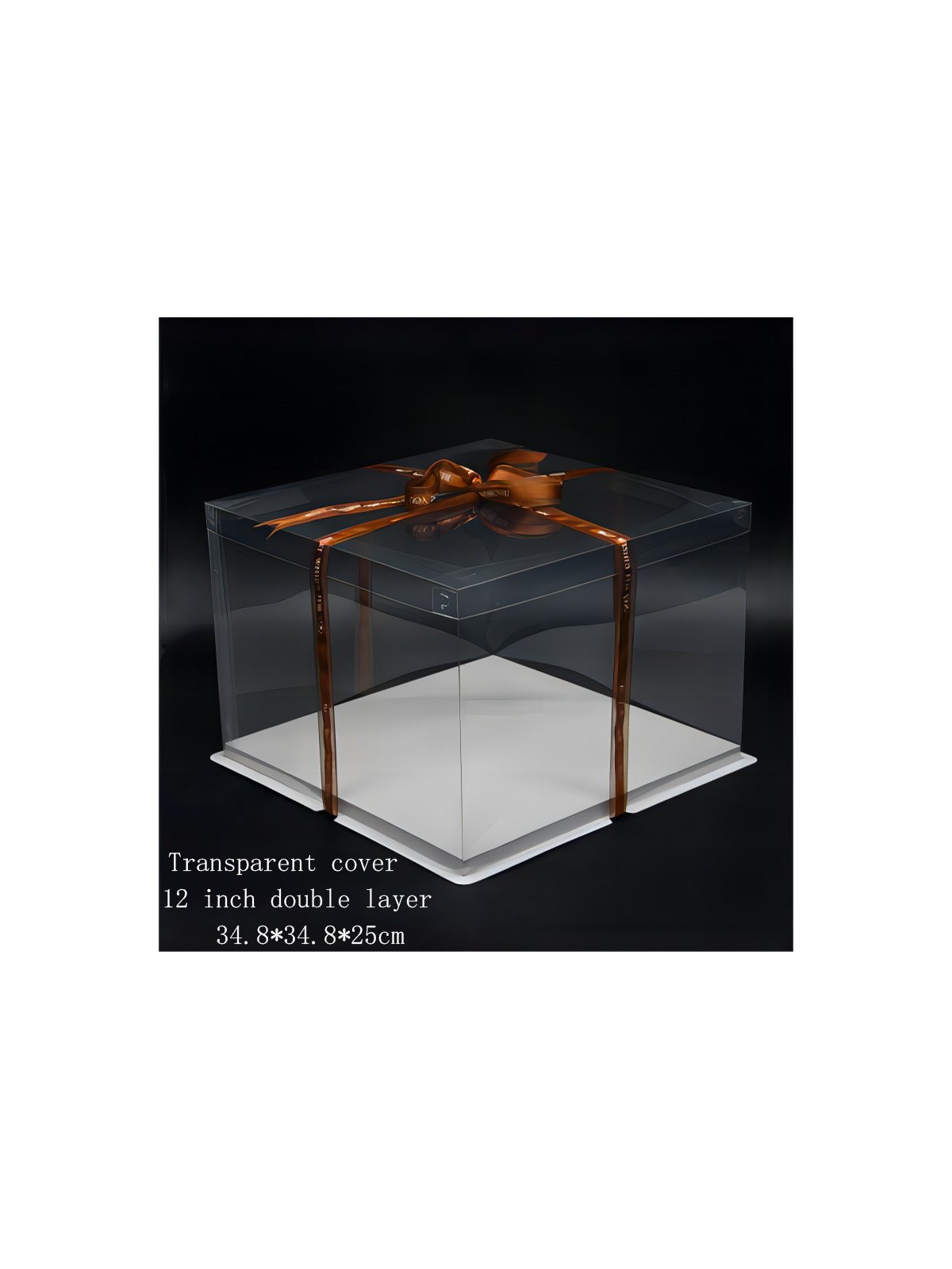 Caja Alta Transportadora Para Pastel De Acetato Con Base Cuadrada