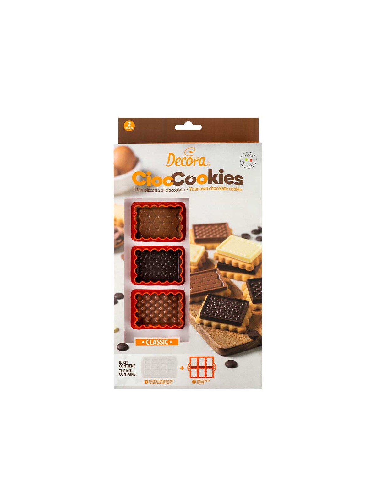 Cortadores Galleta Placa con 6 Rectángulos + 1 Molde de plástico para chocolates forma Rectangular