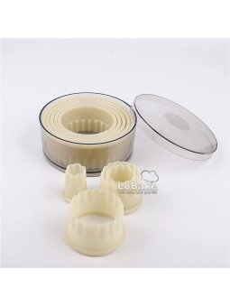 Cortadores Galletas Redondos Rizados Nylon Altas Temperaturas 9 pzs