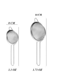 Coladera Cocina Malla Acero Jgo 2 Piezas Ø 8 y 12 cm