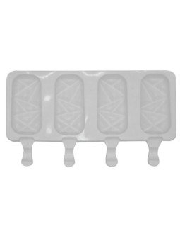Molde De Silicón Paleta Hielo Cristales 4 Cav