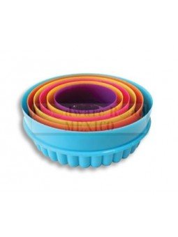 Cortadores Redondos Dobles Para Galleta 6 Pzs Lado Liso y Ondulado