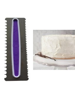 Peine Para Glaseado Decoración De Pastel Olas Chicas y Olas Grandes Alto 23 cm Acero Inoxidable Ancho 8cm