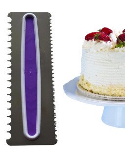 Peine Para Glaseado Decoración De Pastel Olas Chicas y Olas Grandes Alto 23 cm Acero Inoxidable Ancho 8cm