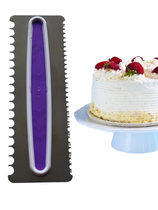 Peine Para Glaseado Decoración De Pastel Olas Chicas y Olas Grandes Alto 23 cm Acero Inoxidable Ancho 8cm