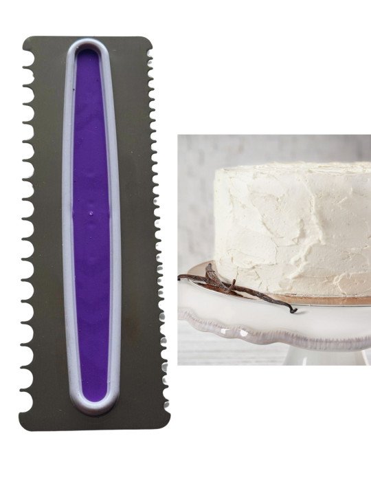 Peine Para Glaseado Decoración De Pastel Olas Chicas y Olas Grandes Alto 23 cm Acero Inoxidable Ancho 8cm